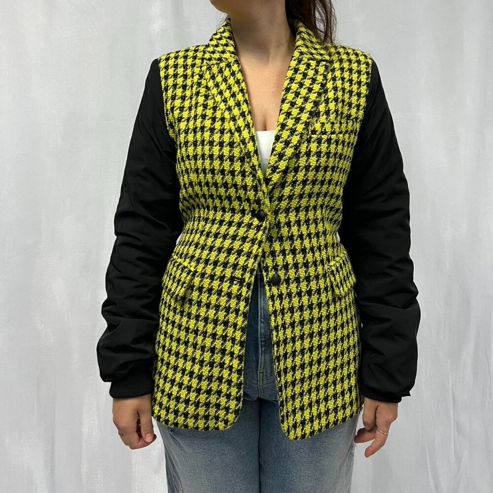 Circus Ny Yellow Houndstooth Blazer
